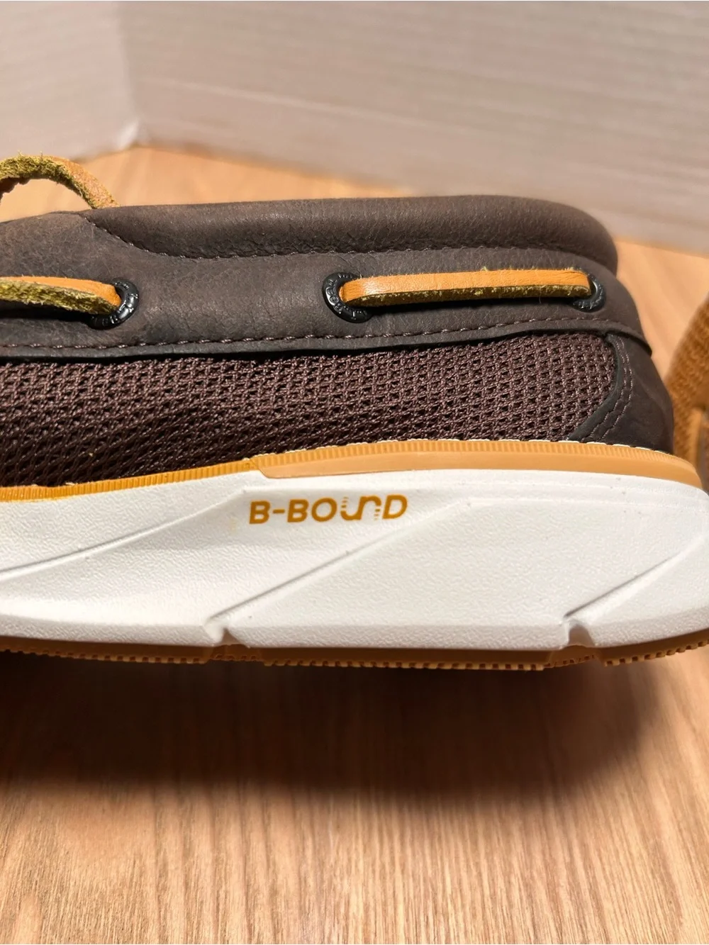 Men’s LLBean Kennebec 3 Eye Boat Shoes Leather & Mesh Rawhide Laces Size 8M New